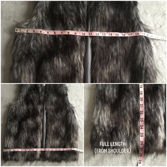 BCBGeneration Faux Fur Vest Boho Gunmetal Gray XS - Picture 10 of 10